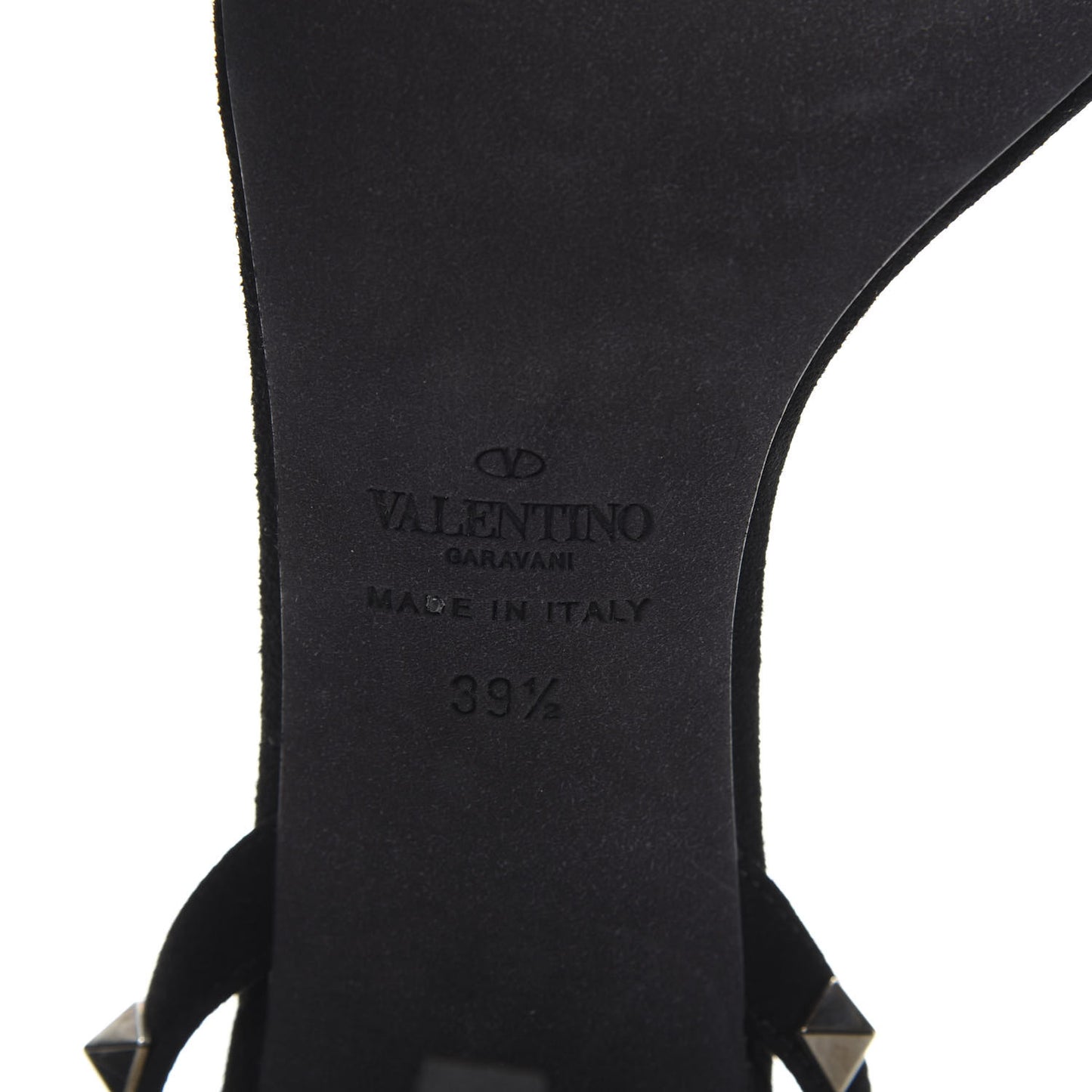 Suede Rockstud Ankle Strap 100mm Sandals 39.5 Black