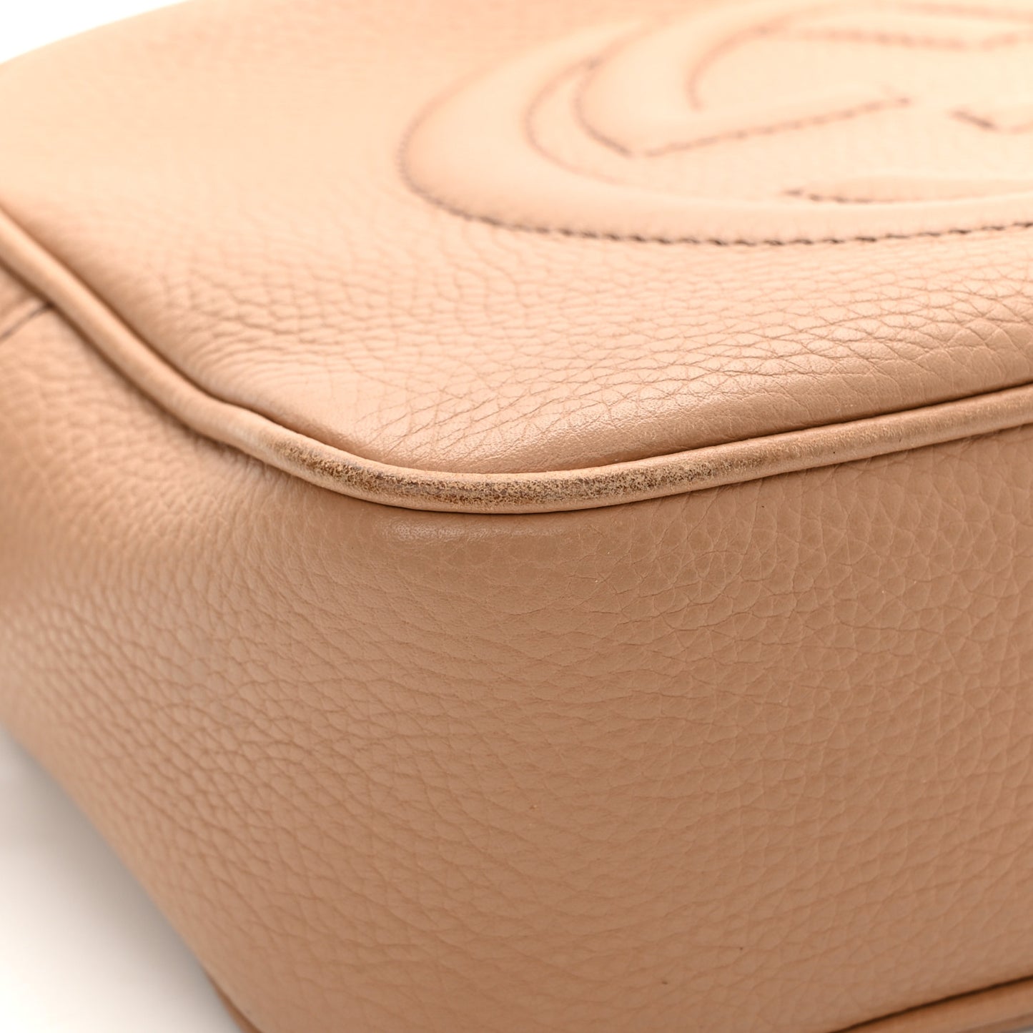 Pebbled Calfskin Small Soho Disco Bag Camelia