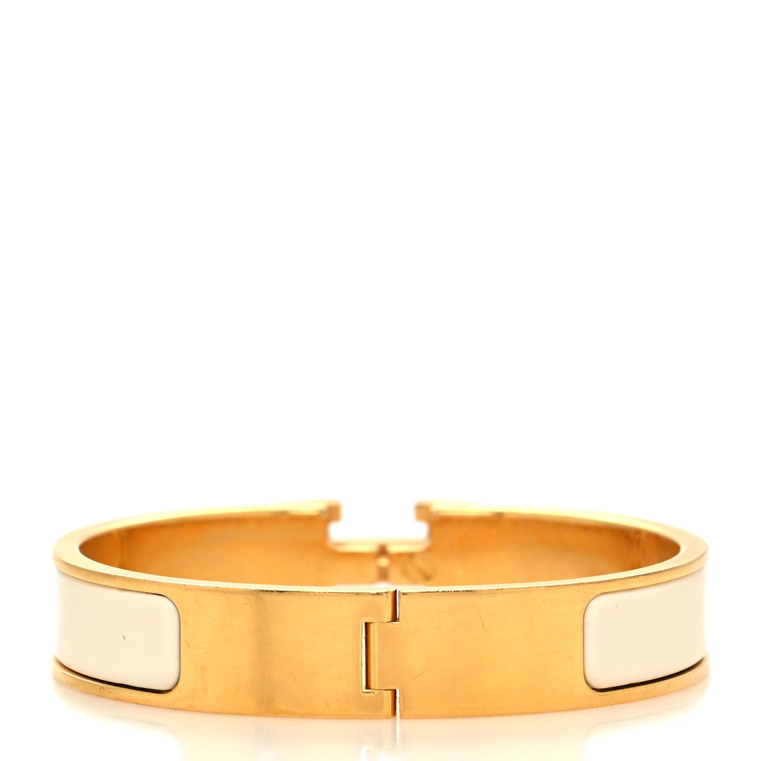 Hermes Enamel Narrow Clic Clac H Bracelet PM Craie 3 of 5