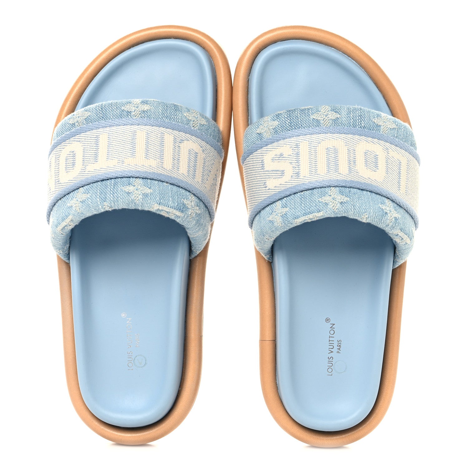 Louis Vuitton Monogram Denim LV Bliss Womens Comfort Mules 36