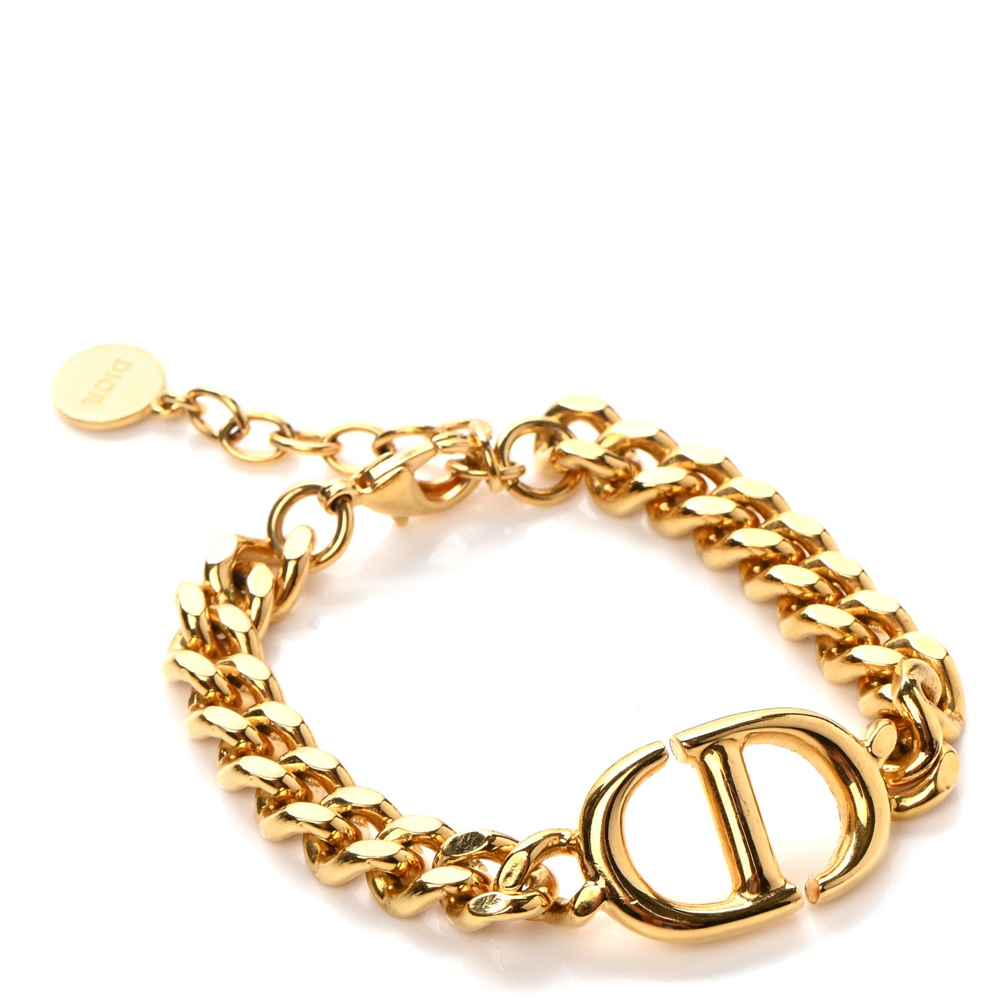 Metal CD Navy Chain Bracelet Gold