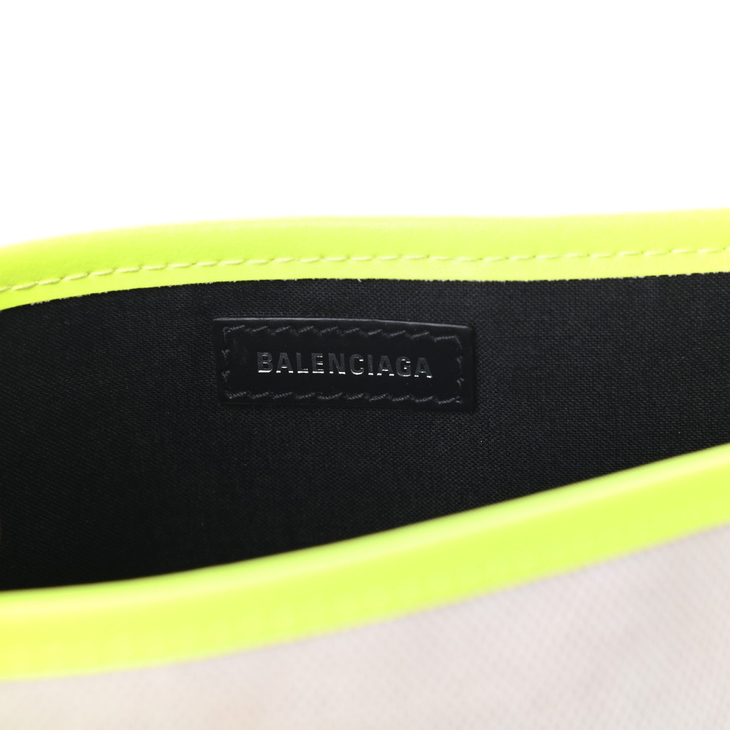 Cotton Canvas Satin Calfskin Navy Cabas XS Natural Fluo Yellow