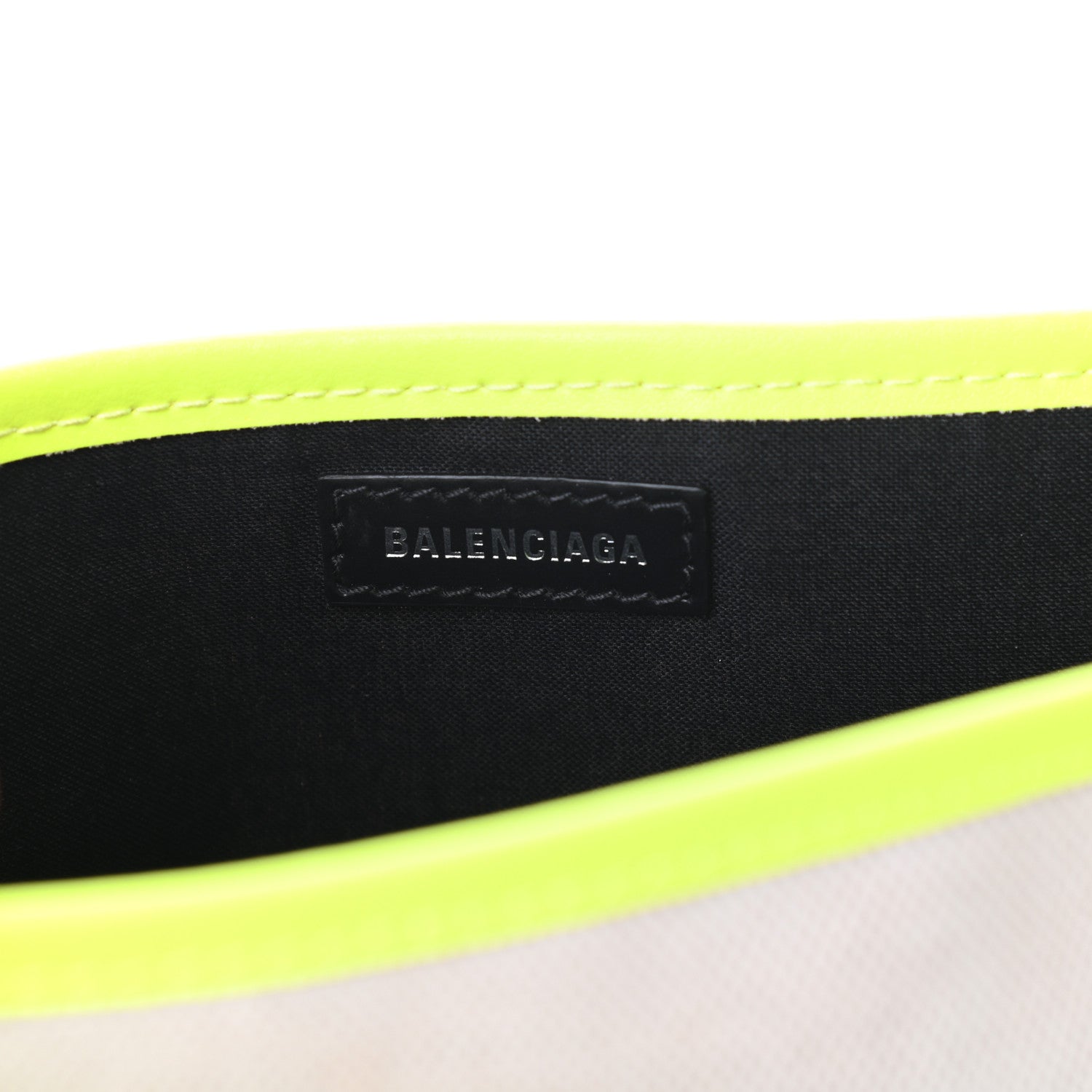 Balenciaga Cotton Canvas Satin Calfskin Navy Cabas XS Natural Fluo Yellow 6 of 9