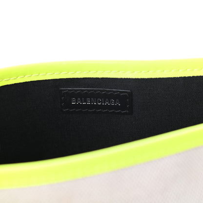 Balenciaga Cotton Canvas Satin Calfskin Navy Cabas XS Natural Fluo Yellow 6 of 9