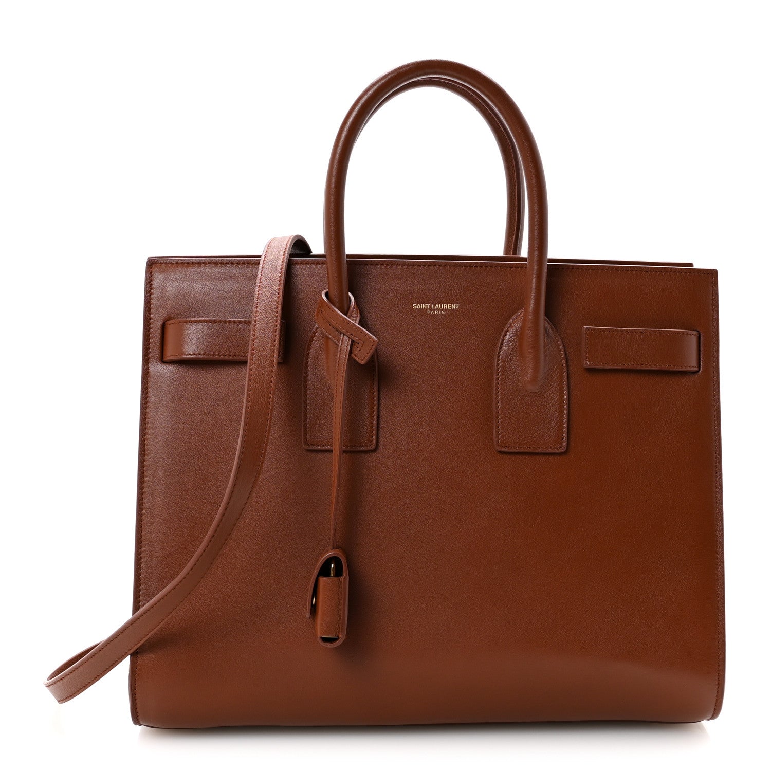 Saint Laurent Calfskin Small Sac De Jour Cognac 1 of 9