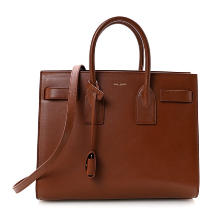 Saint Laurent Calfskin Small Sac De Jour Cognac 1 of 9