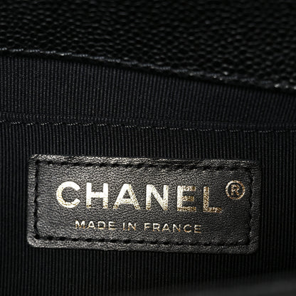 Chanel Caviar Chevron Quilted Small Boy Flap Black 6 of 11