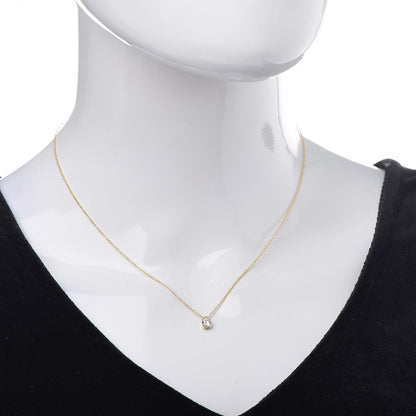 Tiffany 18K Yellow Gold Diamond .29ct Solitaire Pendant Necklace 2 of 7