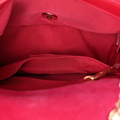 Chanel Velvet Quilted Mini Square Pearl Crush Flap Fuchsia 14 of 15