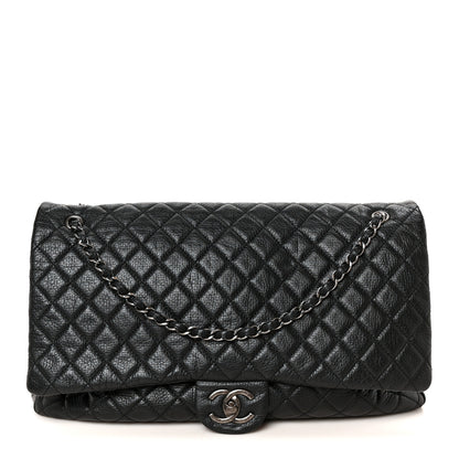 Chanel Calfskin Quilted Small XXL Travel Flap Bag Black 1 of 10