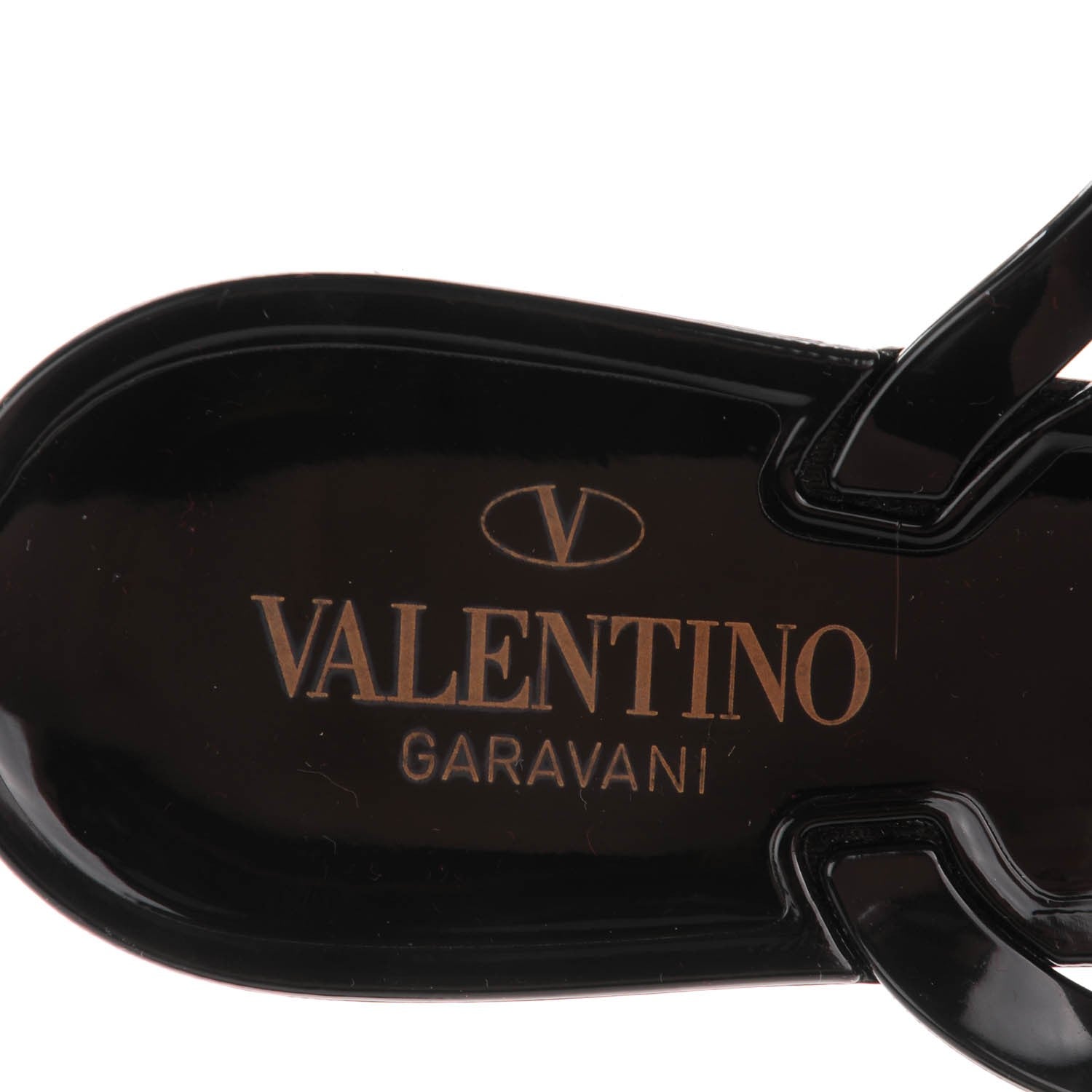 Valentino Garavani PVC Jellow Bow Thong Sandals 41 Black 6 of 7