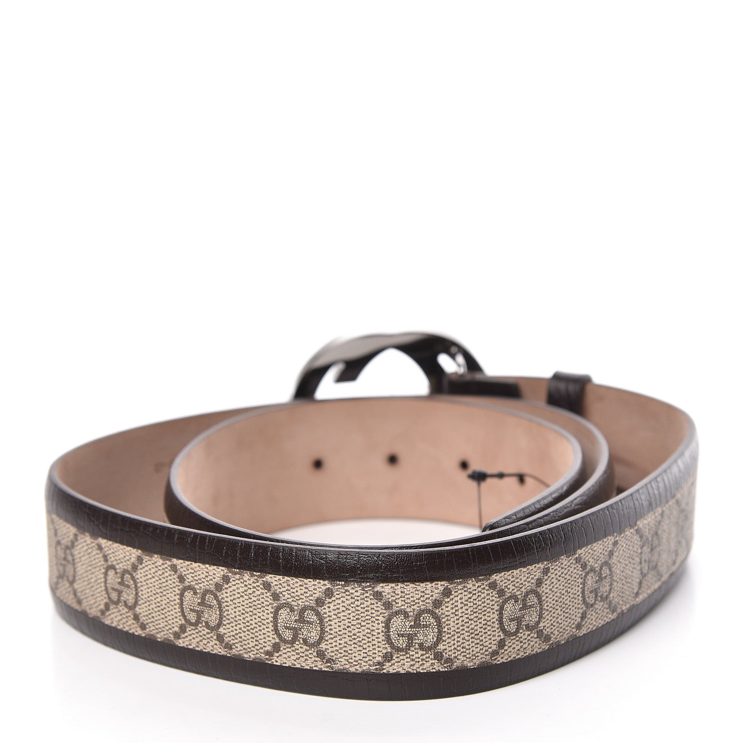 Gucci GG Supreme Monogram Niagara Lux Calfskin Interlocking G 40mm Belt 105 42 Beige Ebony Cocoa 3 of 6