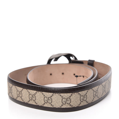 Gucci GG Supreme Monogram Niagara Lux Calfskin Interlocking G 40mm Belt 105 42 Beige Ebony Cocoa 3 of 6