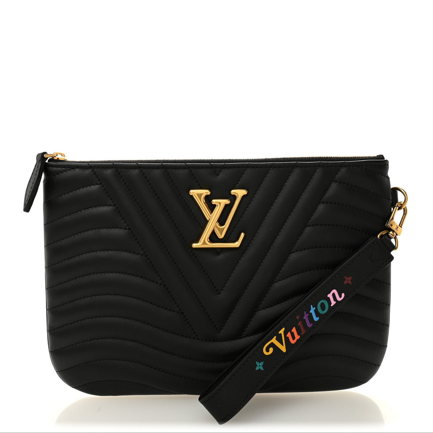 Calfskin New Wave Zipped Pochette Black