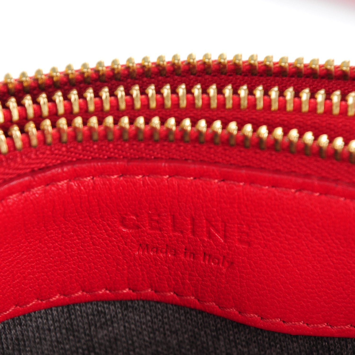 Celine Lambskin Small Trio Crossbody Bag Red 6 of 10