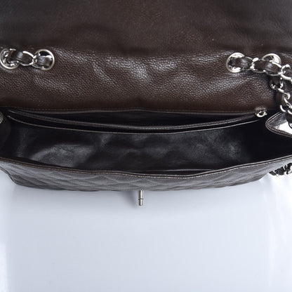 Chanel Caviar Quilted Jumbo Single Flap Dark Brown 6 of 9