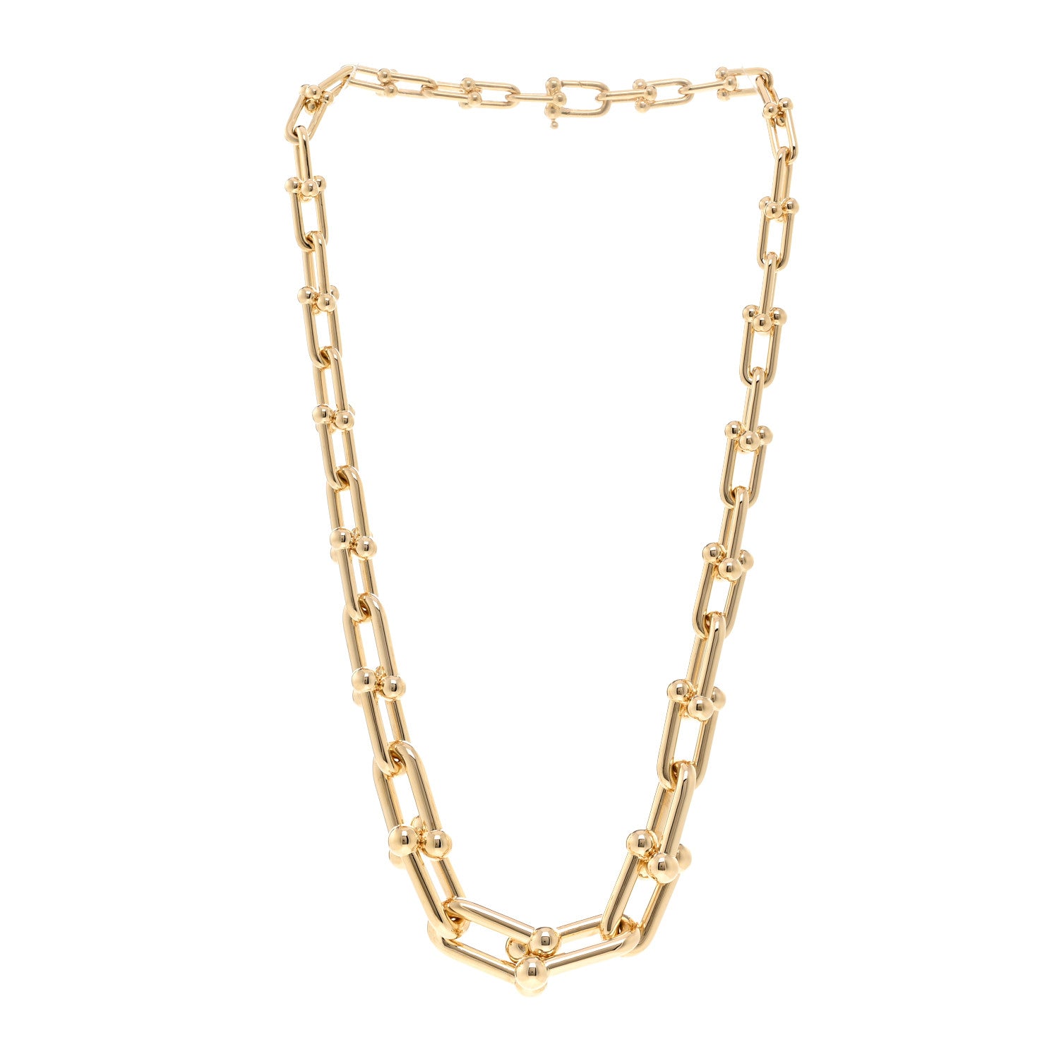 Tiffany 18K Yellow Gold Hardwear Graduated Link Necklace 3 of 6