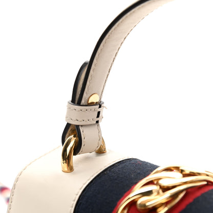 Gucci Calfskin Mini Sylvie Top Handle Bag White 14 of 19