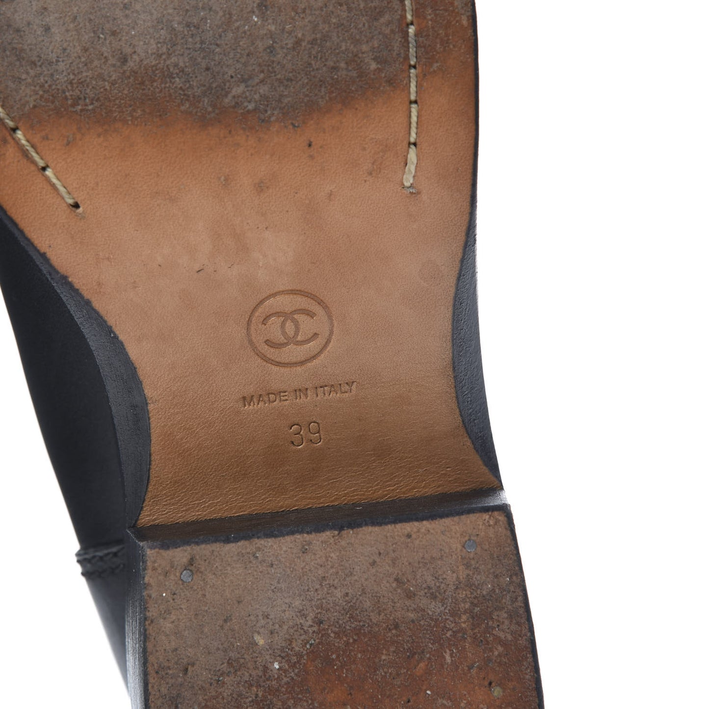 Calfskin Knee High Boots 39 Black
