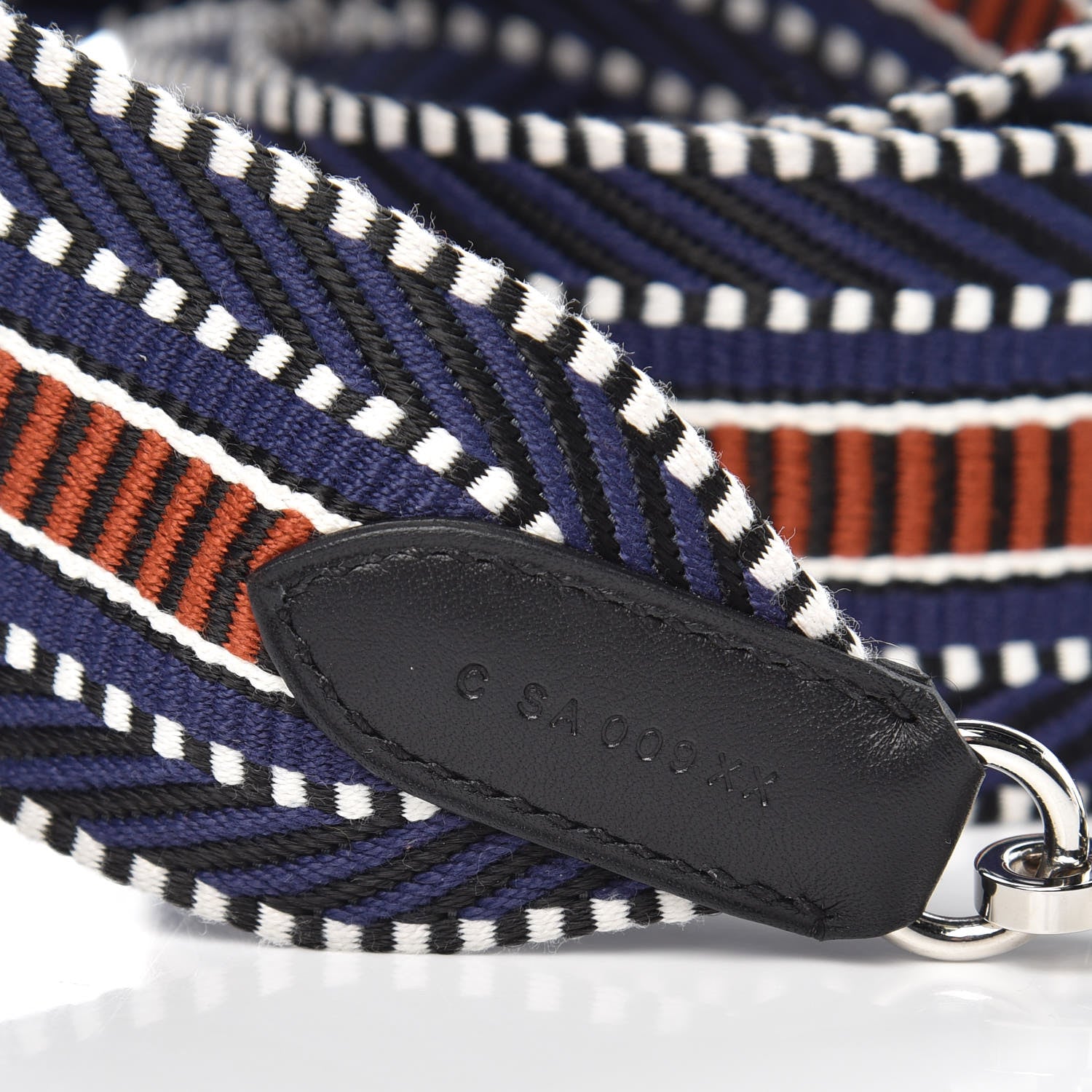 Hermes Toile Swift 50mm Sangle Cavale Shoulder Strap Bleu Encre Cuivre Black 3 of 4