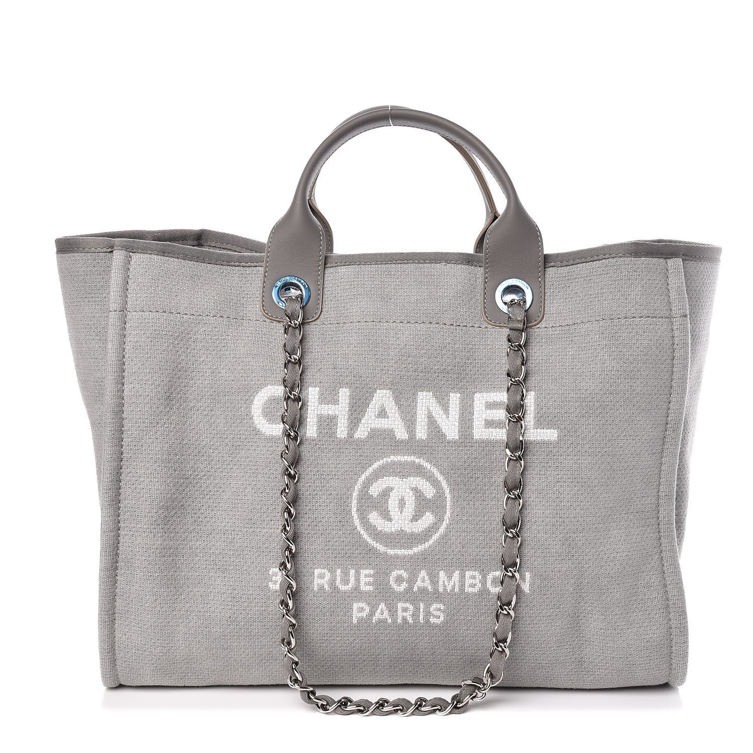 Chanel Canvas Large Deauville Tote Grey 1 of 11