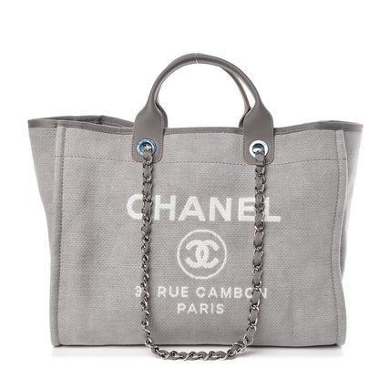 Chanel Canvas Large Deauville Tote Grey 1 of 11