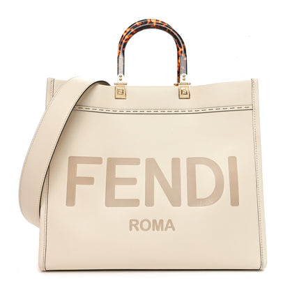 Fendi Vitello King Plexiglass Medium Fendi Sunshine Shopper Tote White Ice 1 of 12