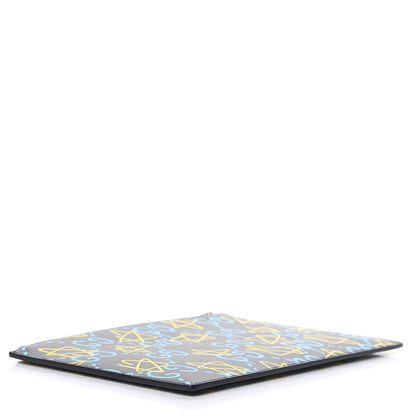 Gucci Calfskin GucciGhost Print Pouch Black New Acquamarine 4 of 9