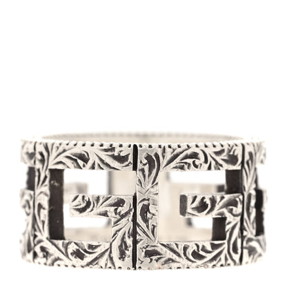 Gucci Sterling Silver Wide Square G Band Ring 53 6.5 1 of 7