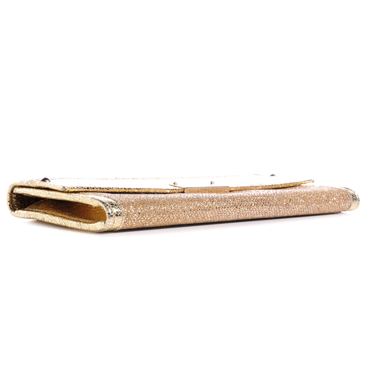 Jimmy Choo Glitter Fabric Reese Clutch Wallet Metallic 4 of 8