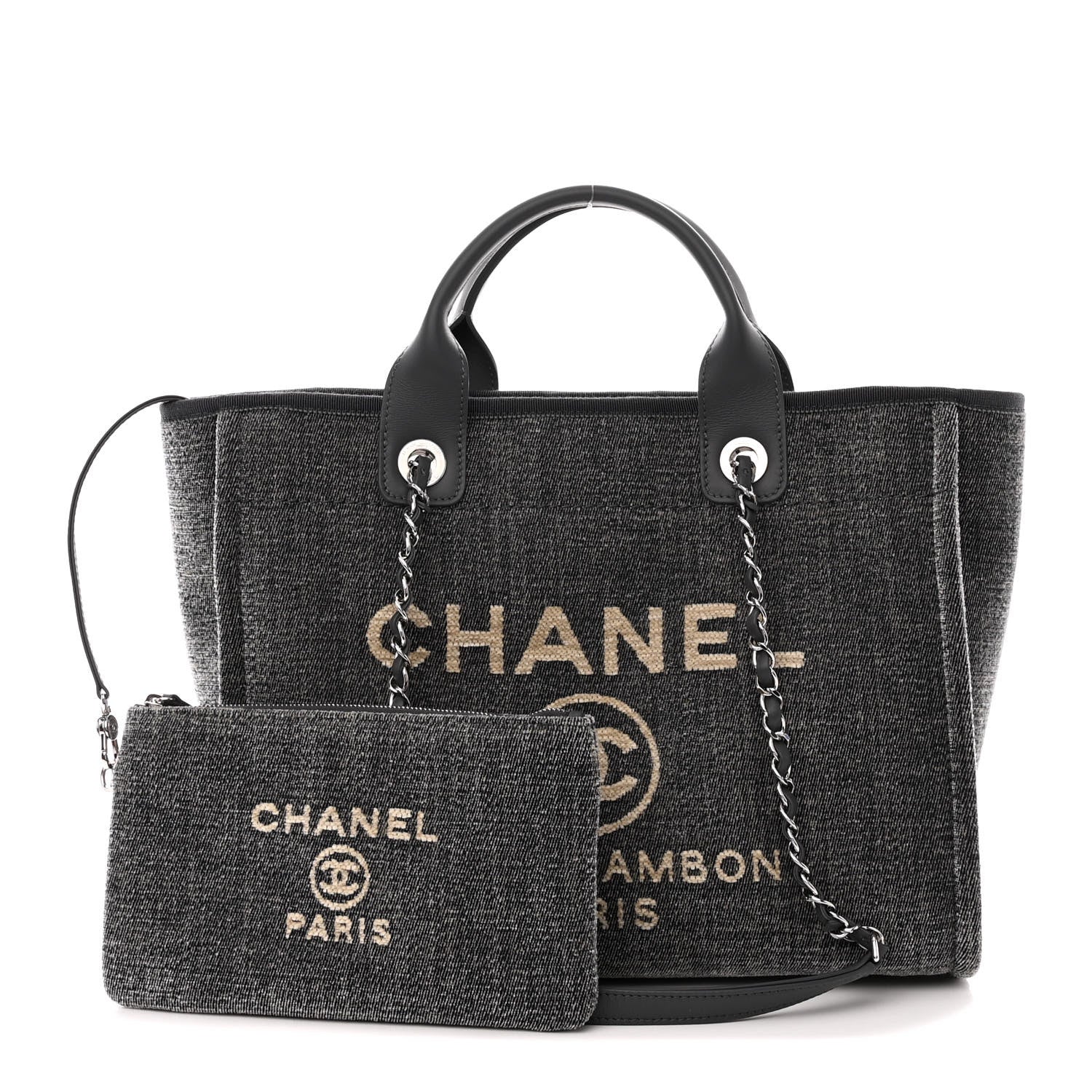 Chanel Denim Small Deauville Tote Grey 1 of 10