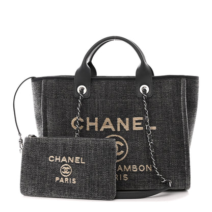 Chanel Denim Small Deauville Tote Grey 1 of 10