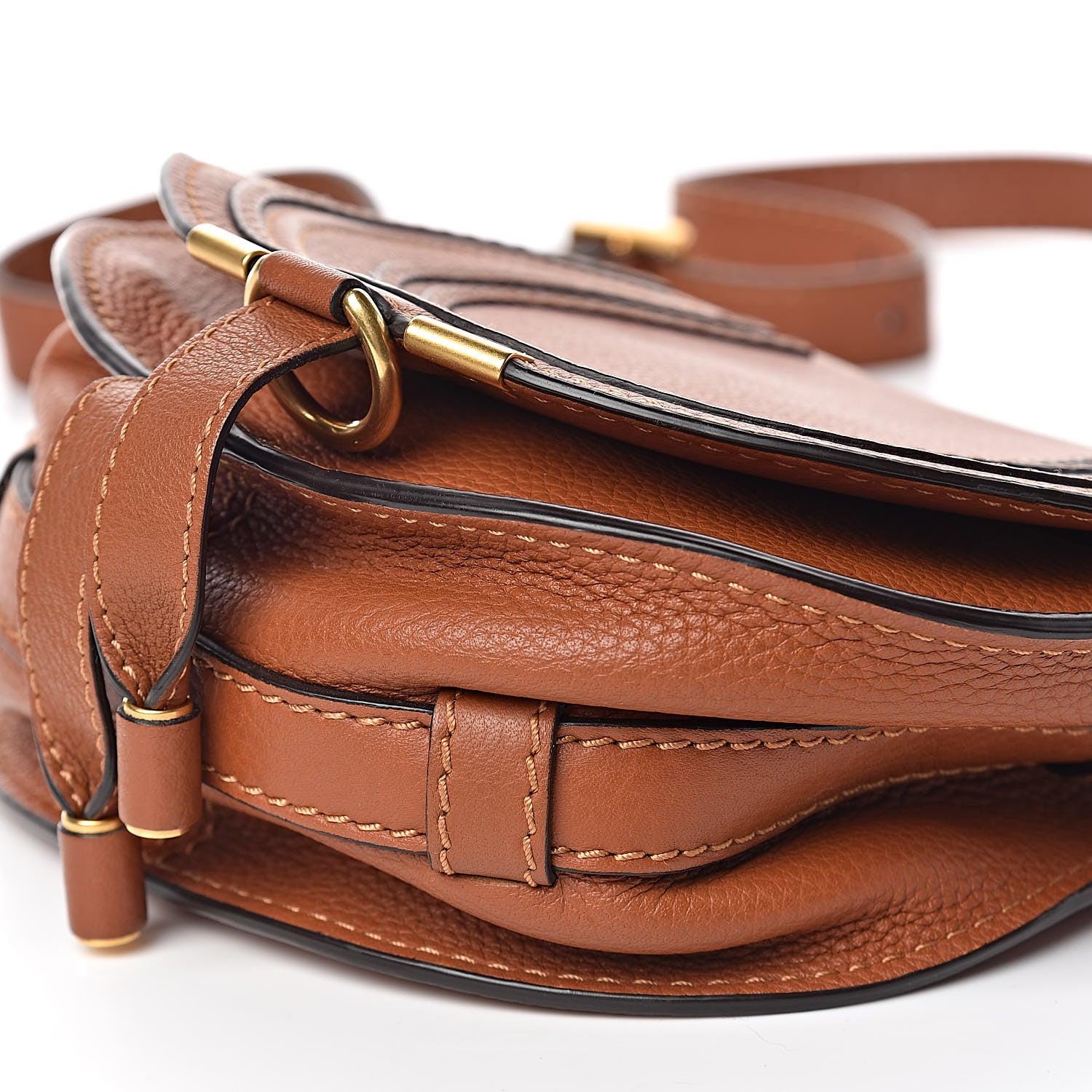 Chloe Calfskin Mini Marcie Round Crossbody Bag Tan 10 of 10