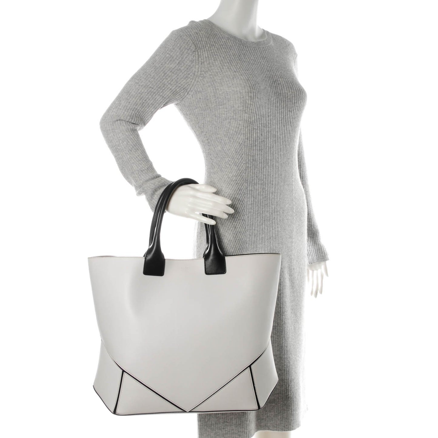 Nappa Easy Tote White Black