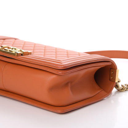 Chanel Lambskin Quilted Medium Boy Flap Orange 9 of 10