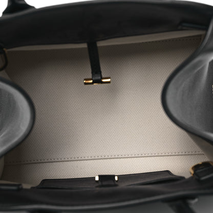 The Row Polished Saddle Calfskin Soft Margaux 10 Bag Black 5 of 9