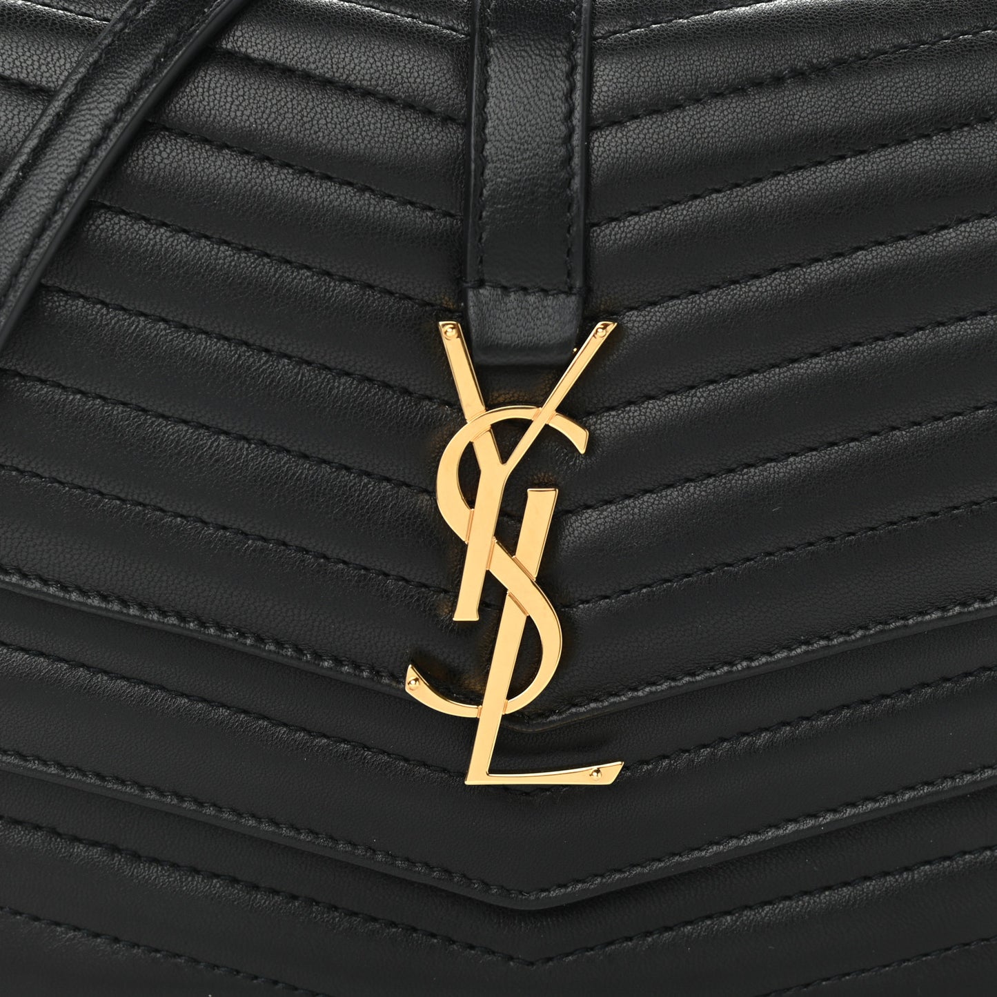 Lambskin Matelasse Chevron Monogram Small Sulpice Bag Black