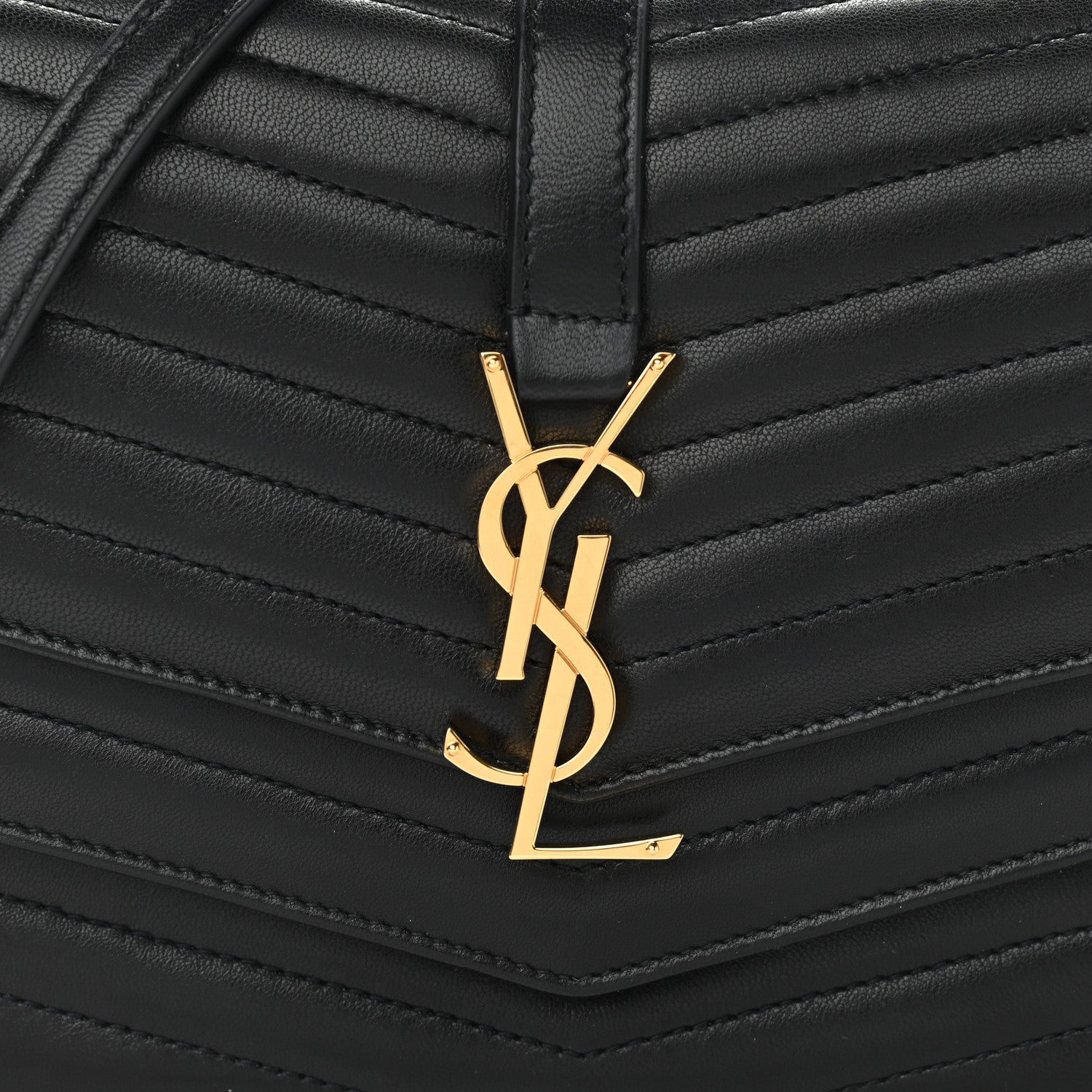 Saint Laurent Lambskin Matelasse Chevron Monogram Small Sulpice Bag Black 9 of 11