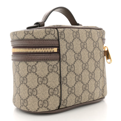 Gucci GG Supreme Monogram Textured Calfskin Web Ophidia Vanity Cosmetic Case Beige Ebony New Acero 3 of 8