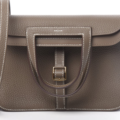 Hermes Taurillon Clemence Halzan 25 Etoupe 9 of 12
