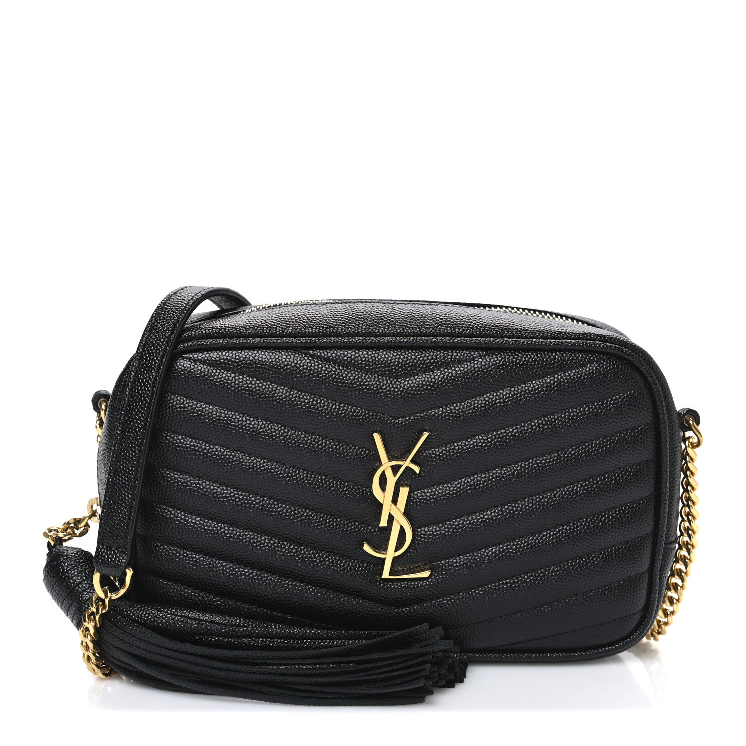 Saint Laurent Grain De Poudre Matelasse Monogram Mini Lou Camera Bag Black 1 of 10
