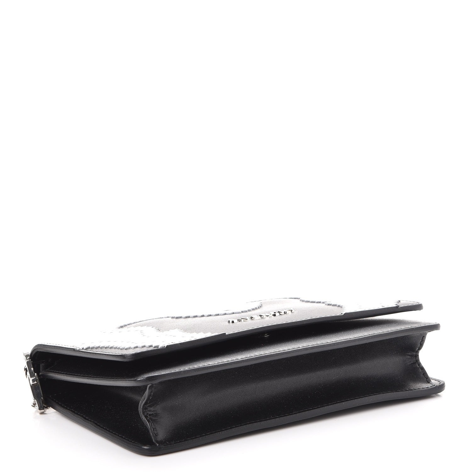 Givenchy Calfskin Brogue Mini Pandora Chain Wallet Black White 4 of 7