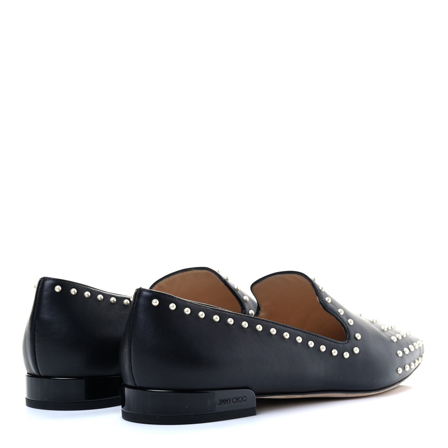 Nappa Pearl Studded Jaida Flat Loafer 40 Black