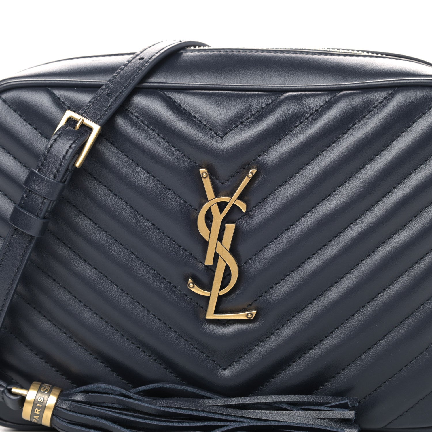 Saint Laurent Calfskin Matelasse Monogram Lou Camera Bag Navy 9 of 9