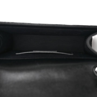 Saint Laurent Grain De Poudre Textured Mixed Matelasse Triquilt Medium Monogram Monochrome Satchel Black 5 of 14