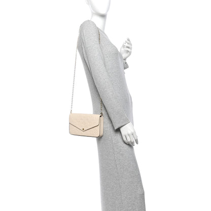 Louis Vuitton Empreinte Pochette Felicie Chain Wallet Cream 2 of 11