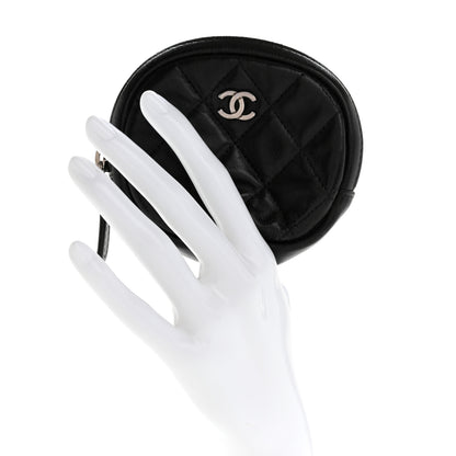 Chanel Lambskin Quilted Zip Around Classic Coin Purse Black 2 of 11