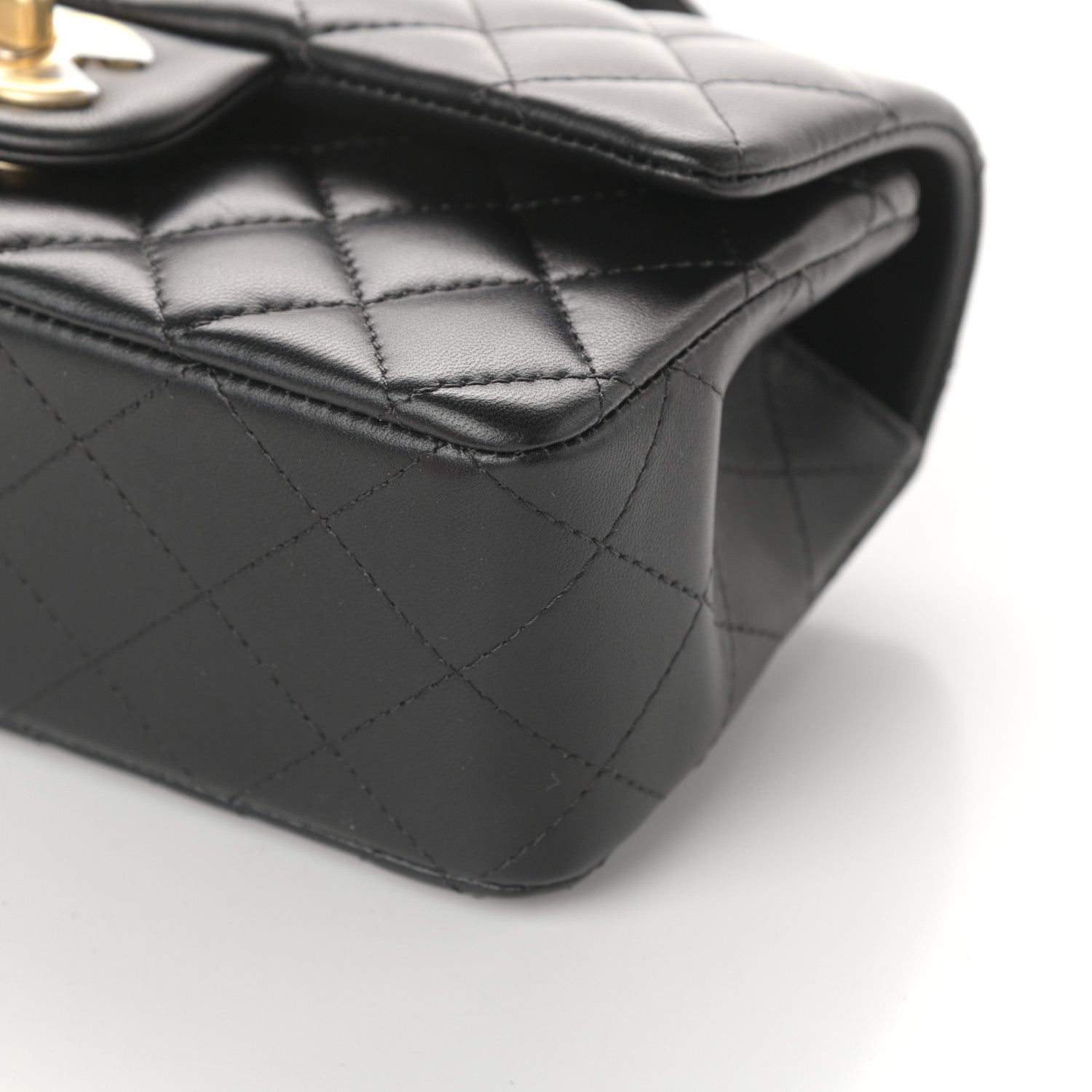 Chanel Lambskin Quilted Mini Top Handle Rectangular Flap Black 9 of 9