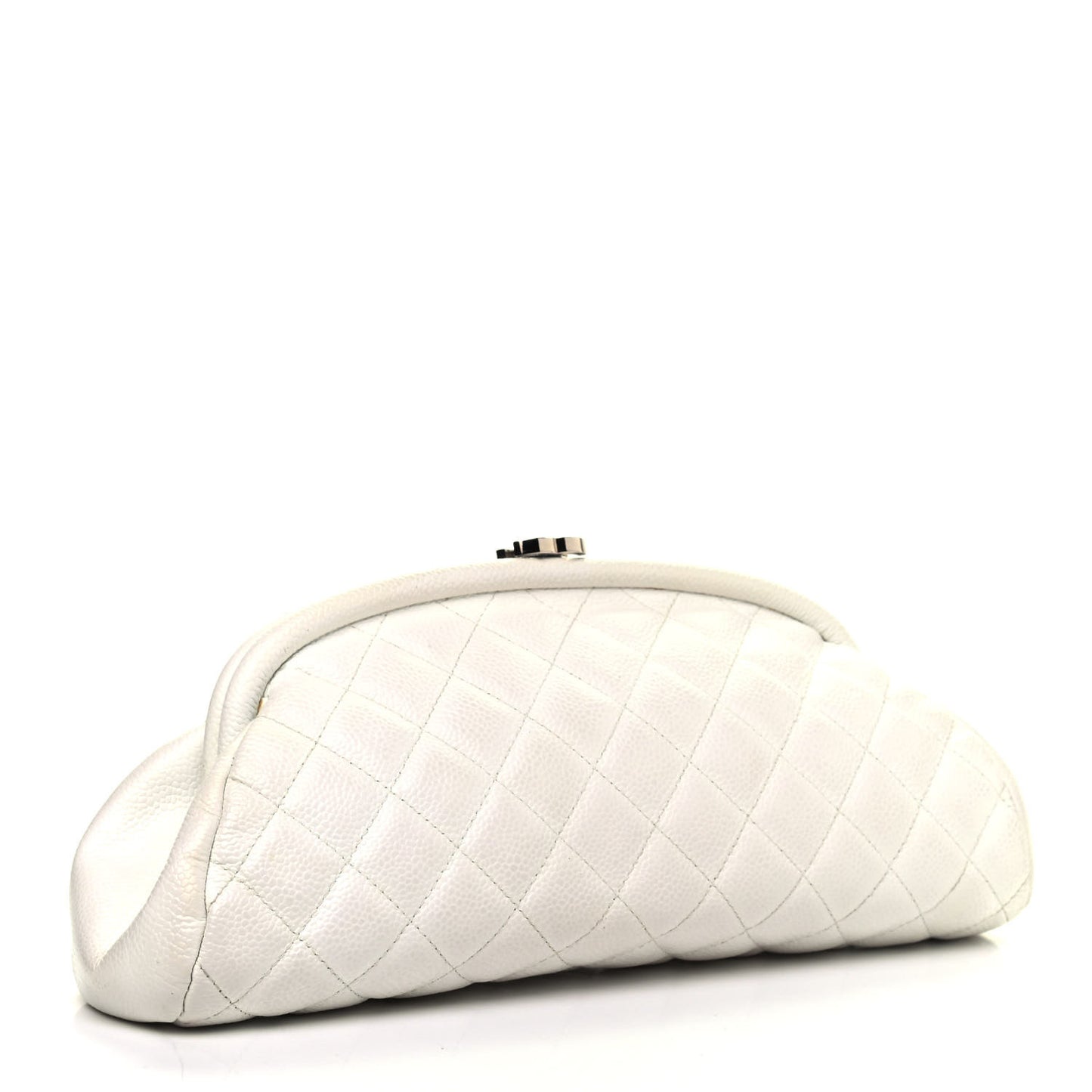 Caviar Quilted Timeless Clutch White