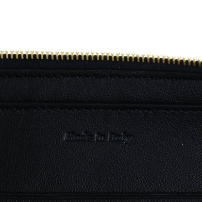 Celine Cotton Canvas Lambskin Striped Solo Clutch Pouch Navy Blue 6 of 8